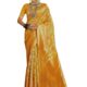 Pure Kanjivaram Silk Saree – Yellow with Multicolor Floral Motifs