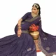 Jimmy Choo-Inspired Designer Silk Saree – Deep Purple with Golden Embroidery