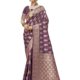Women's Banarasi Silk Jaal Katan Zari Work Dual Tone Saree With Blouse Piece - Purple