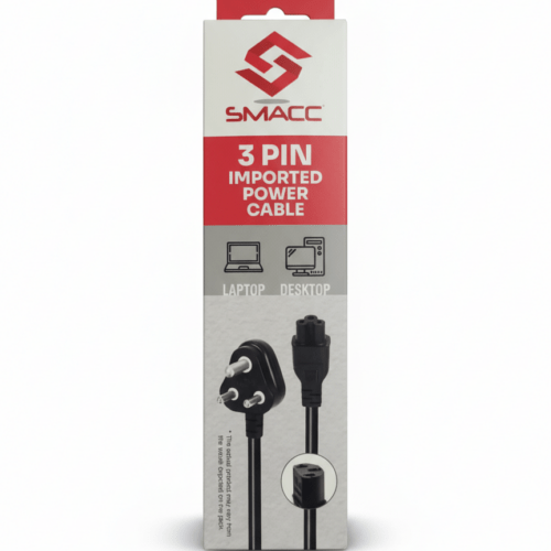 Rajeswari Enterprise Power Cord 1.8m – SMACC Compatible Cable for Desktop, Laptop, Monitor, Printer, SMPS (Black)