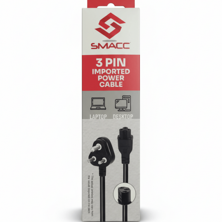 Rajeswari Enterprise Power Cord 1.8m – SMACC Compatible Cable for Desktop, Laptop, Monitor, Printer, SMPS (Black)
